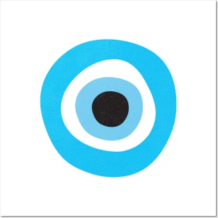 Evil Eye Symbol Light Blue Cyan Posters and Art